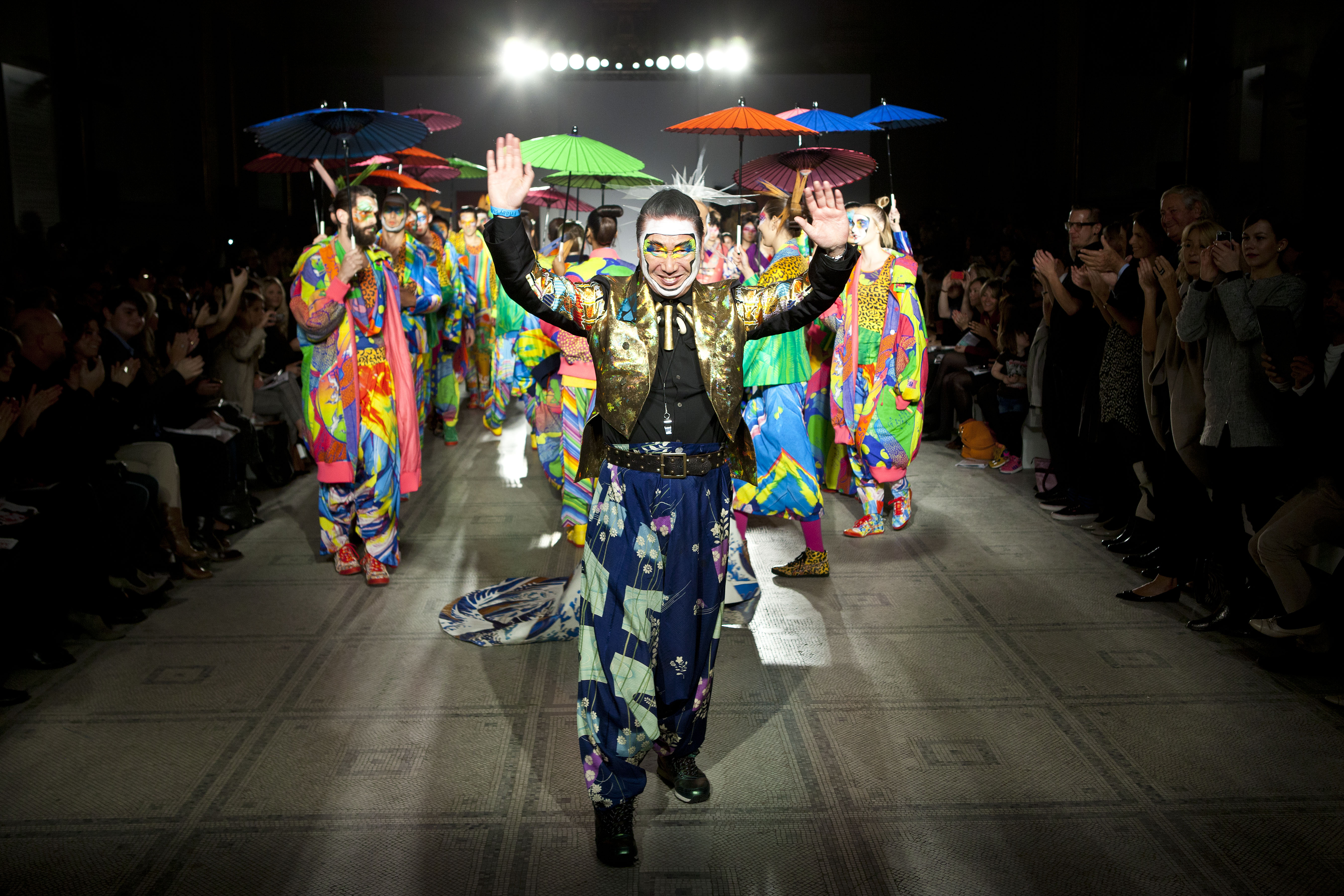 Kansai Yamamoto makes a return to the London catwalk at the V&A